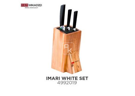 Набор ножей IMARI WHITE  (3 ножа)  на деревянной подставке  (4992019)